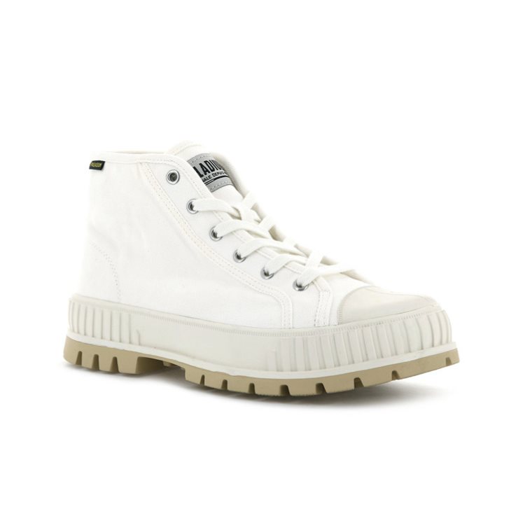 Palladium Pallashock Mid OG High Tops Sneakers Dames Wit | NL 23DQGJW